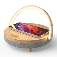 Load image into Gallery viewer, Multifunction Wooden Table Lamp Wireless Charger Bluetooth Speaker