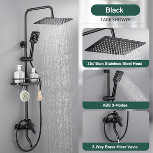 Thermostatic Digital Display Rain Shower Faucet Bidet Faucet Spout Faucet Bathroom Faucet Set