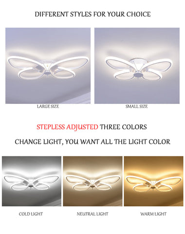 Image of Modern LED Butterfly LED Ceiling Lamp Dimmable