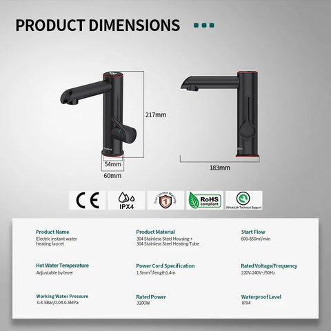 Image of Electric Instant Heater Faucet Stainless Steel