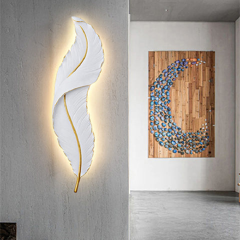 Image of White Feather Wall Nordic Lamp