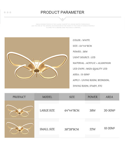 Image of Modern LED Butterfly LED Ceiling Lamp Dimmable