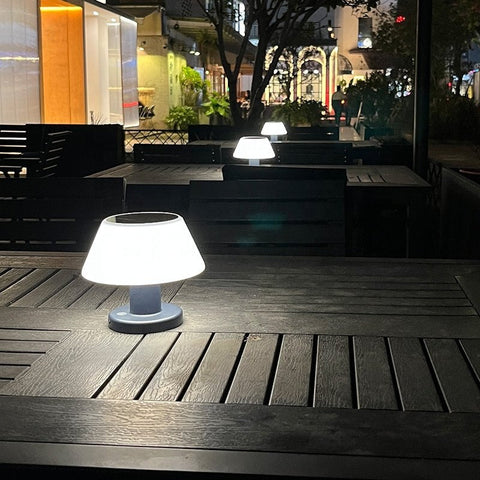 Image of Solar Powered Table Led Lamp Outdoor Modern