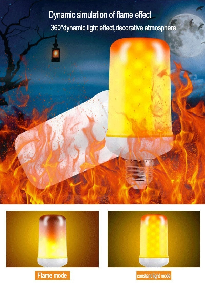 LED Flame Effect Flickering Fire Light Bulb with Gravity Sensor