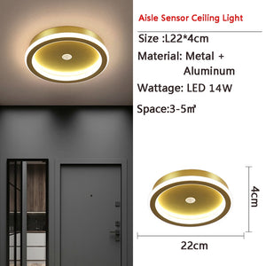 Human PIR Motion Sensor LED Ceiling Lamp for Bedroom Corridor