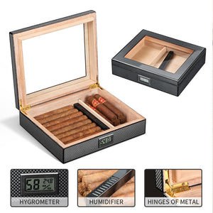 Cedar Wood Portable Cigar Humidifier Box