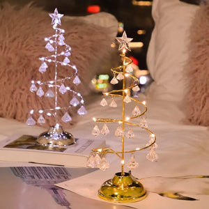 Gold Silver LED String Christmas Tree Table Lamp