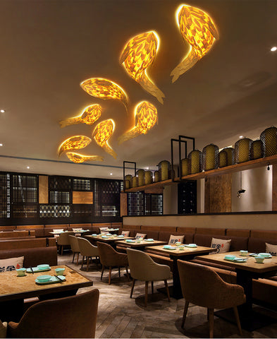 Image of Handmade Fish Wall Lamp Japanese Style