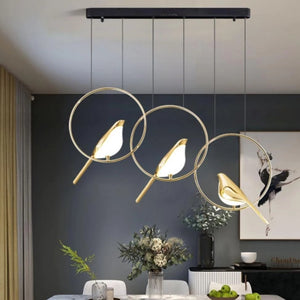 NEW Gold Magpie Bird Ceiling Chandelier