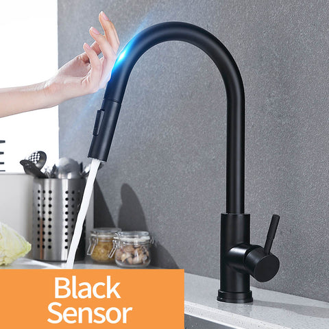 Image of Sensor Kitchen Faucet Stainless Steel With Pull-Out Faucet