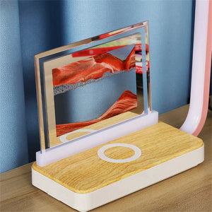 3D Sand of Time Lamp with Touch Dimming & Mobile Phone Wireless Charging