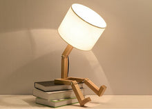 Load image into Gallery viewer, Robot Shape Wooden Table Lamp