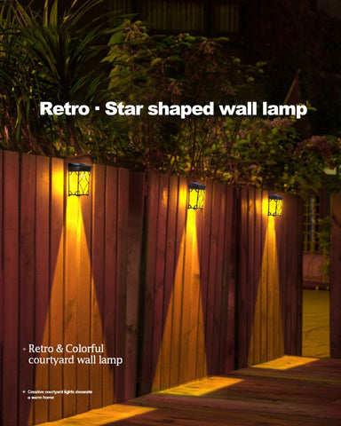 Image of Vintage Solar Powered LED Wall Light Waterproof