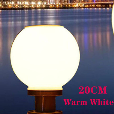 Image of LED Round Ball Stainless Steel Solar Powered Lamp Outdoor IP65 Waterproof
