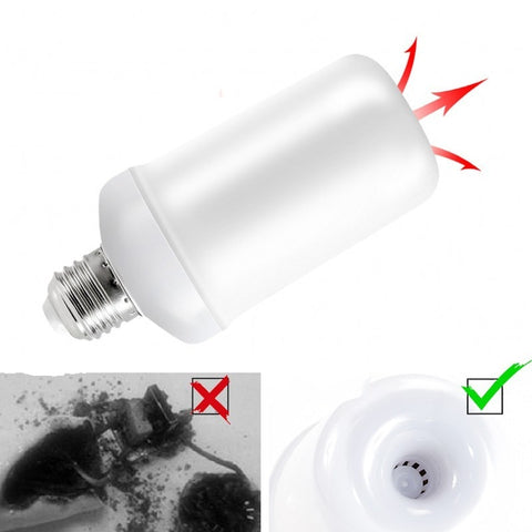 Image of LED Flame Effect Flickering Fire Light Bulb with Gravity Sensor