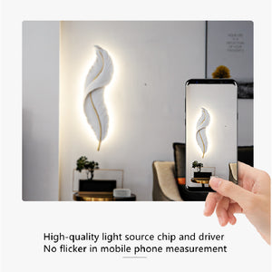 White Feather Wall Nordic Lamp