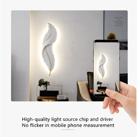 Image of White Feather Wall Nordic Lamp