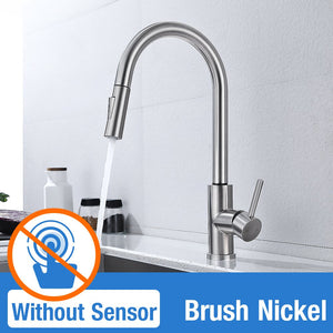 Sensor Kitchen Faucet Stainless Steel With Pull-Out Faucet