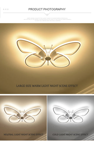 Image of Modern LED Butterfly LED Ceiling Lamp Dimmable