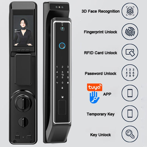 Image of New Fingerprint Door Lock 3D Face Recognition Smart Door Lock