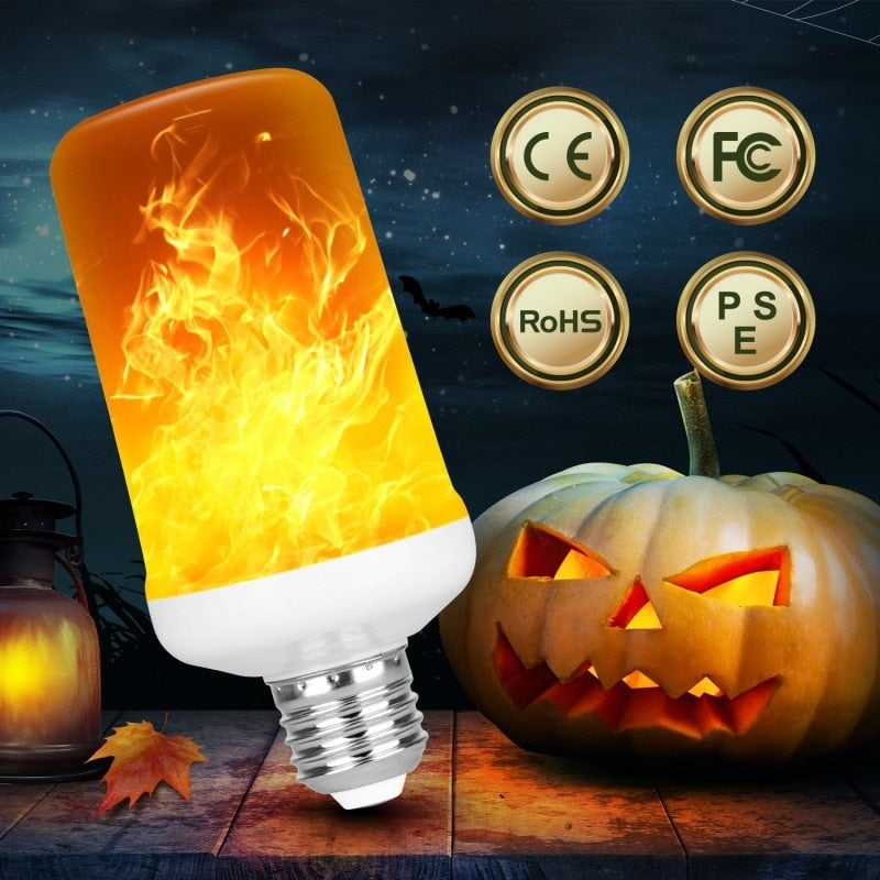 LED Flame Effect Flickering Fire Light Bulb with Gravity Sensor – 