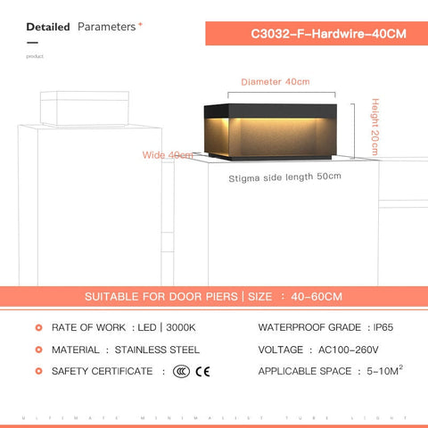 Image of Solar LED Garden Light Outdoor Column Head Light Waterproof Street Light Fence Cap