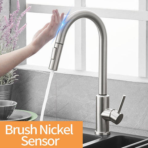 Image of Sensor Kitchen Faucet Stainless Steel With Pull-Out Faucet