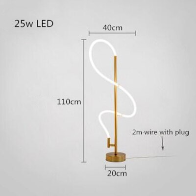 Image of Modern Golden Led Chandelier Shiny Line