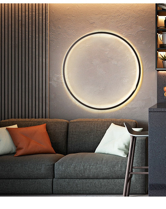 New Modern LED Wall Lights Circle Background Decoration Lamps