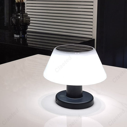 Image of Solar Powered Table Led Lamp Outdoor Modern