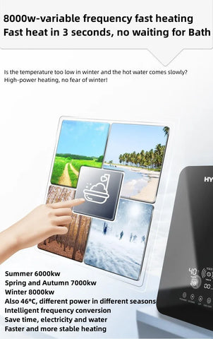 Image of HYUNDAI Electric Water Heater Bathroom Shower Instantaneous Rapid Heating