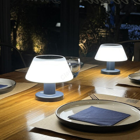 Image of Solar Powered Table Led Lamp Outdoor Modern