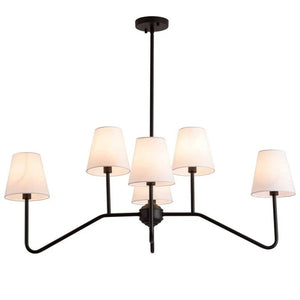 French Linen Shades Modern Chandelier