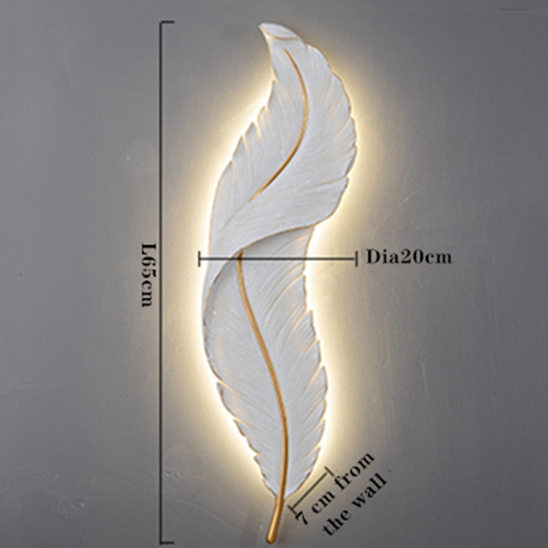 White Feather Wall Nordic Lamp