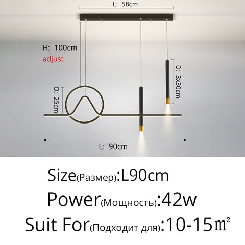 Image of Nordic Modern Minimalist Led Chandelier