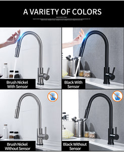 Sensor Kitchen Faucet Stainless Steel With Pull-Out Faucet