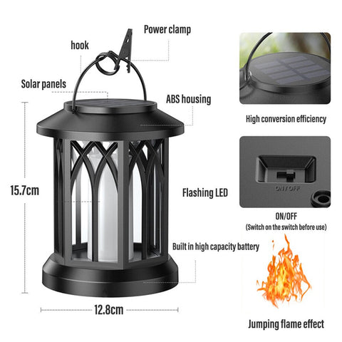 Image of LED Solar Energy Flame Simulation Lamp with Clip Waterproof
