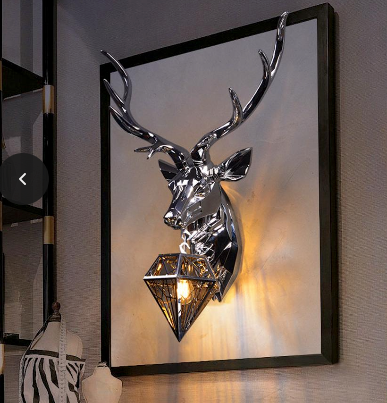 Image of Modern Resin Antler Wall Lamp Nordic Retro Deer