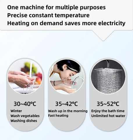 Image of HYUNDAI Electric Water Heater Bathroom Shower Instantaneous Rapid Heating