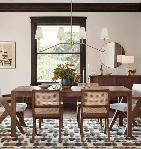 Image of French Linen Shades Modern Chandelier