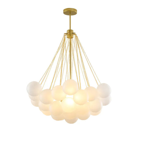 Image of Bubble Glass Chandelier Frosted Glass