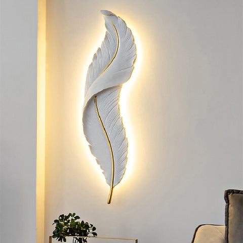 Image of White Feather Wall Nordic Lamp