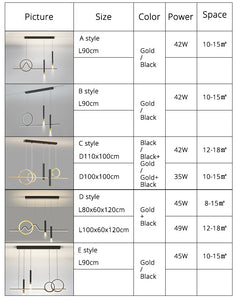 Nordic Modern Minimalist Led Chandelier