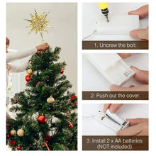 Load image into Gallery viewer, Christmas Tree Topper LED Star Tree Topper Battery Operated