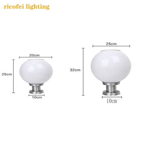 Image of LED Round Ball Stainless Steel Solar Powered Lamp Outdoor IP65 Waterproof