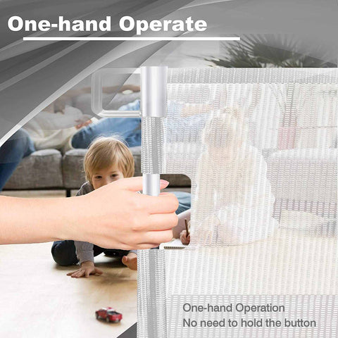 Image of Retractable Baby Safety Gate Indoor Outdoor Pet Dog Gate