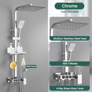 Thermostatic Digital Display Rain Shower Faucet Bidet Faucet Spout Faucet Bathroom Faucet Set