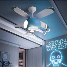 Load image into Gallery viewer, Children&#39;s Room Airplane Ceiling Fan Lights