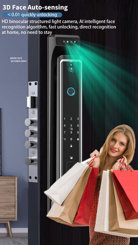 Image of New Fingerprint Door Lock 3D Face Recognition Smart Door Lock