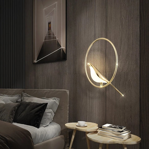 Image of NEW Gold Magpie Bird Ceiling Chandelier